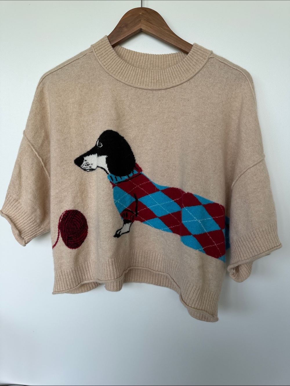 Anthropologie Cream Cashmere Crewneck Sweater